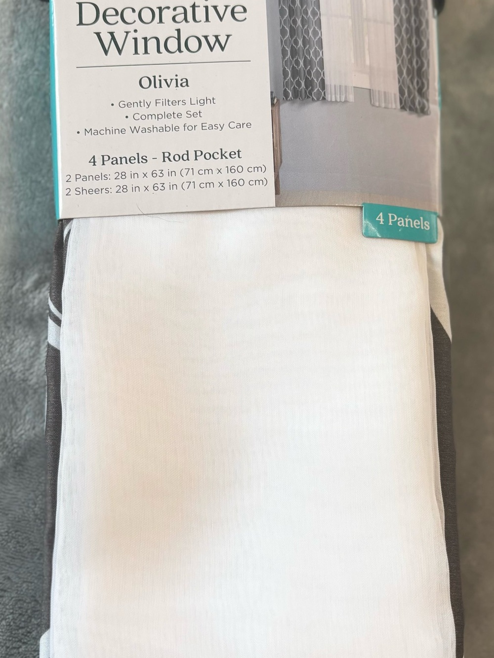 63” Decorative Window Sheer Panel Set - White